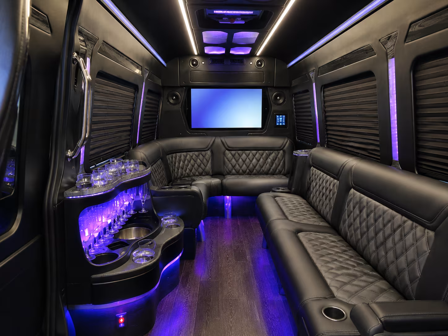 Wilmington Airport Shuttle & Transportation party bus interior