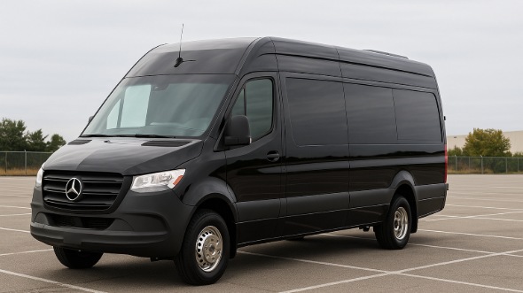 Exterior of Wilmington Party Bus Company's 14 Passenger Sprinter Limousine in Fayetteville