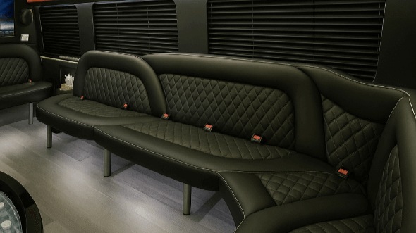 Interior of Wilmington Party Bus Company's 15 Passenger Party Bus in Jacksonville