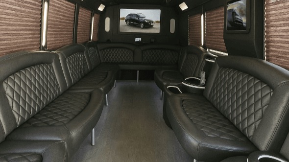 Interior of Wilmington Party Bus Company's 28 Passenger Party Bus in Mount Pleasant