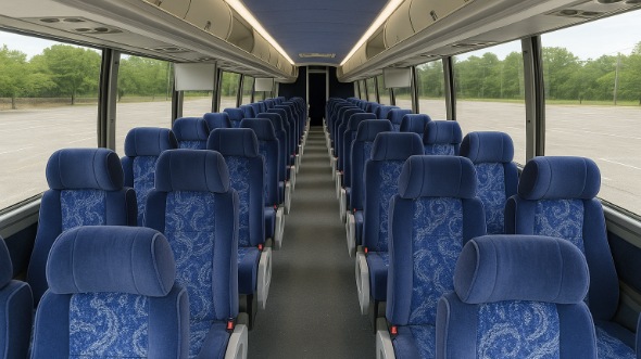 Interior of Wilmington Party Bus Company's 44 Passenger Charter Bus in Wilmington