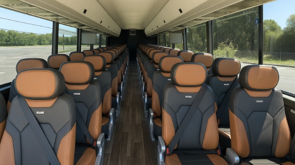 Interior of Wilmington Party Bus Company's ADA Charter Bus in Wilmington