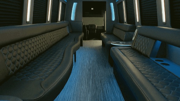 wilmington 20 passenger party bus interior
